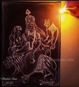 Navaratri Day 3 | Maa Chandraghanta Devi Painting – Meghnaunni.com