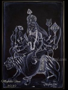 Navaratri Day 3 | Maa Chandraghanta Devi Painting – Meghnaunni.com