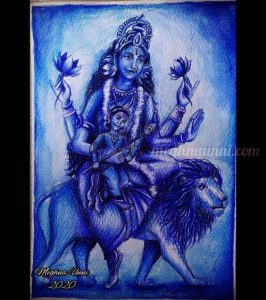 Navaratri Day 5 | Maa Skandamata Devi Painting – Meghnaunni.com