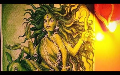 Devi Kalaratri Painting Process Video | Navaratri Series – Art by Meghna