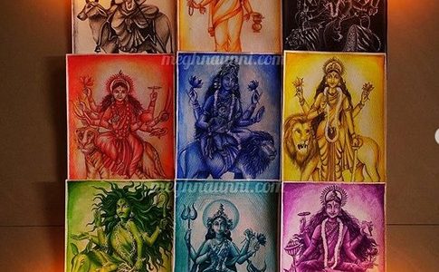 “Navadurgas” Series 2020 Paintings Completed | Navaratri Series