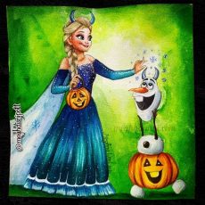 Happy Halloween | Elsa & Olaf Halloween Painting