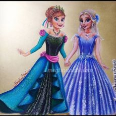 Celebrating One year of Frozen 2 | Elsa & Anna New Dresses Painting