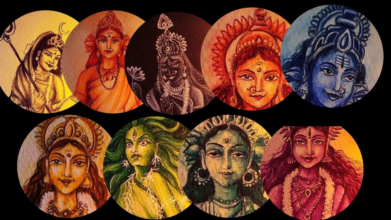 Navadurga Paintings | 9 Devi Paintings Video | Art by Meghna ...