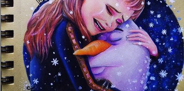 Anna Hugs Olaf Painting | From Frozen 2 Scene