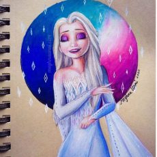 Queen Elsa Birthday 2020 Pencil Color Painting