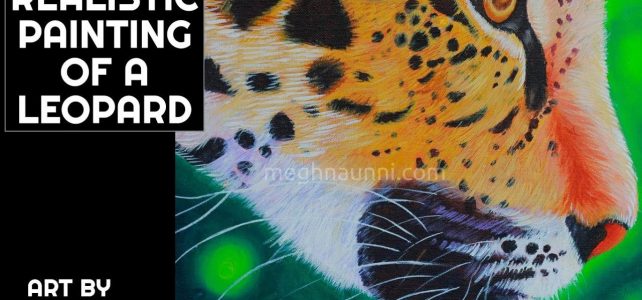 Realistic Painting of a Leopard Close-up Video