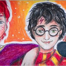 Golden Trio from the Harry Potter | Bookmark Painting