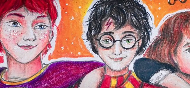 Golden Trio from the Harry Potter | Bookmark Painting