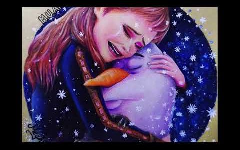 Most Emotional Scene from Frozen 2- Anna and Olaf Hug Drawing