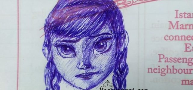 Princess Anna from Frozen: Ball Pen Sketch