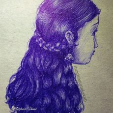 Exam Time Drawing | Girl Ballpoint Pen Sketch