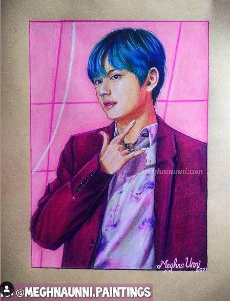 Hello Friend's This Is Drawing Of BTS V And I Love Drawing's Please Like  and Comments By........Anushka | Kim Taehyung Amino
