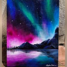 Northern Lights Acrylic Painting on Canvas Board