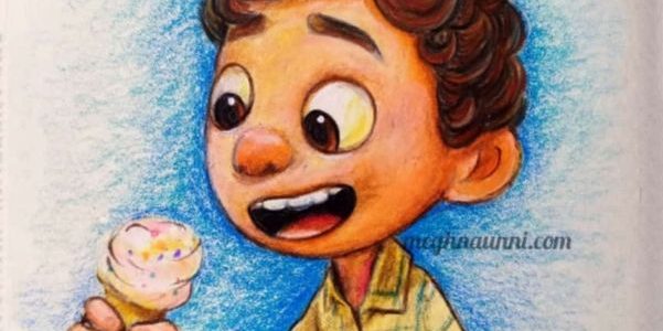 Disneytober Day 3: Luca from Pixar’s Film ‘Luca’ Pencil Color Painting
