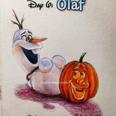 Disneytober Day 6: Olaf from the Frozen Franchise Pencilcolor Painting