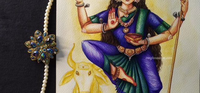 Navaratri Series Day 3: Mathrika Devi ‘Māheshwari’ Painting