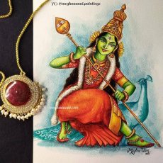 Navaratri Series Day 4: Matrika Devi Kaumāri Painting