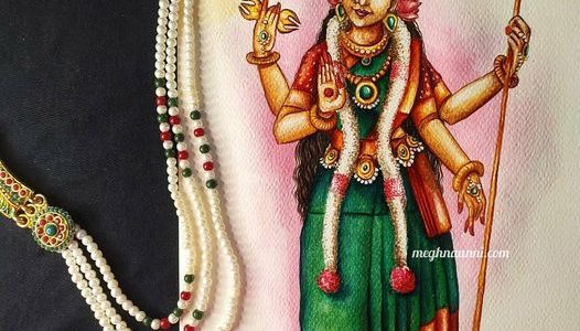 Navaratri Series Day 8: Matrika Devi Indrani Painting