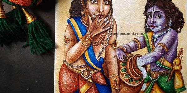 Young Krishna and Balarama Painting for Children’s Day 2021