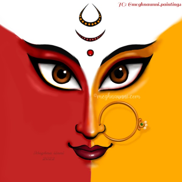 Durga Drawing Line - Drawing Of Durga Mata Easy, HD Png Download ,  Transparent Png Image - PNGitem