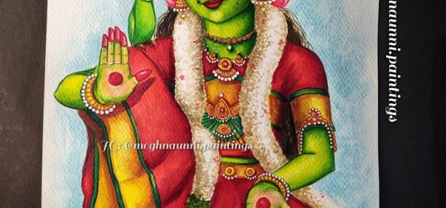Baby Madurai Meenakshi￼ Acrylic Painting