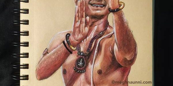 Dancer Series – 2: Popular Bharathanatyam Dancer Parshwanath Upadhye Painting
