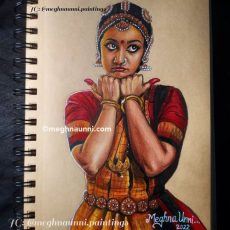 Dancer Series – 3: Bharathanatyam Dancer Shruti Gopal Portrait Painting