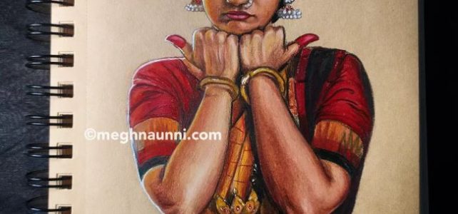 Dancer Series – 3: Bharathanatyam Dancer Shruti Gopal Portrait Painting