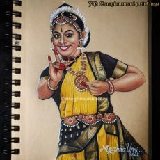 Dancer Series – 4 : Dr. Sheela Unnikrishnan Ma’am Portrait Painting