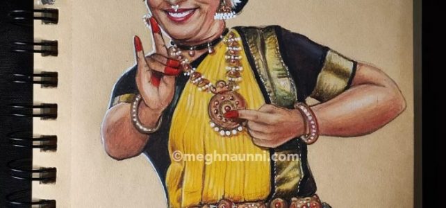 Dancer Series – 4 : Dr. Sheela Unnikrishnan Ma’am Portrait Painting