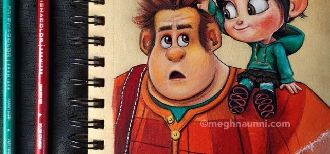 Vanellope and Ralph from ‘Ralph Breaks the Internet’ Pencil Color Painting