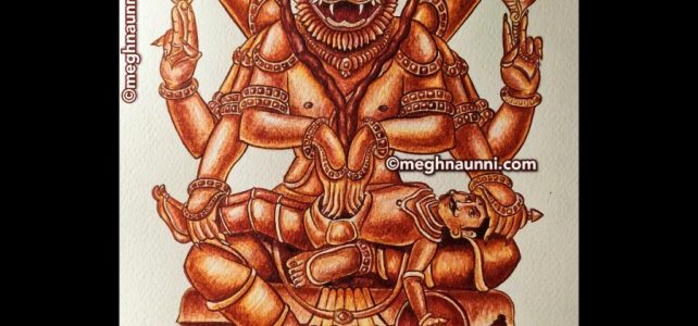 Jwala Narasimha Swamy Painting | Ahobilam Nava Narasimha Series – 1