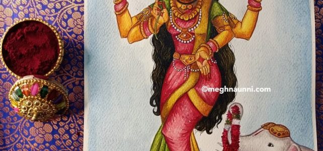 Navaratri 2022 | ‘Nava Shaktis’ Painting Series | Day 7 : Lakshmi  Devi | Happy Diwali