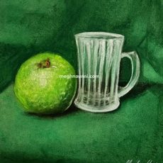 Guava and the Glass | Still Life Painting in Soft Pastels