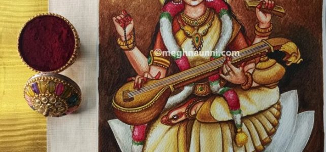 Navaratri 2022 | ‘Nava Shaktis’ Painting Series | Day 9 : Saraswati Devi