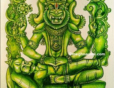 Bhargava Narasimha Swamy Painting | Ahobilam Nava Narasimha Series – 6