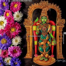Madurai Meenakshi Amman Painting | Navaratri 2023 – Nava Kshetra Nivasinis Painting Series-3