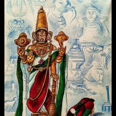 Brahmotsavam at Kancheepuram Varadharāja Perumal Temple Painting | Happy Birthday Harinie Akka