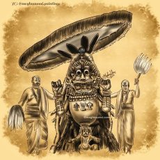 Varadar Vaikasi Brahmotsavam  Day 1: SIMHA VAHANAM Painting
