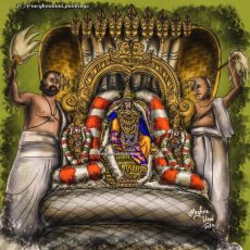 Varadar Vaikasi Brahmotsavam Day 4 : SHESHA VAHANAM Painting
