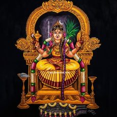 Bala Kamakshi Painting | Bala Swaroopam of Kamakshi Devi at Kanchipuram