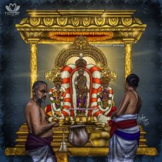 Kanchi Varadar Vaigasi Brahmotsavam Day 1 | Thanga Chapparam and Simha Vahanam Digital Painting