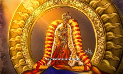 Kanchi Varadar Vaigasi Brahmotsavam Day 2 | Hamsa Vahanam and Surya Prabhai Digital Painting