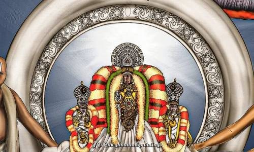 Kanchi Varadar Vaigasi Brahmotsavam Day 4 | Shesha Vahanam and Chandra Prabhai Digital Painting