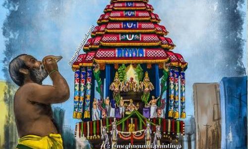 Kanchi Varadar Vaigasi Brahmotsavam Day 7 | Thiruther Digital Painting